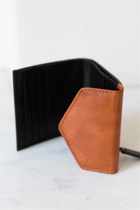 O My Bag - Georgies Wallet, Black/Cognac Classic Leather