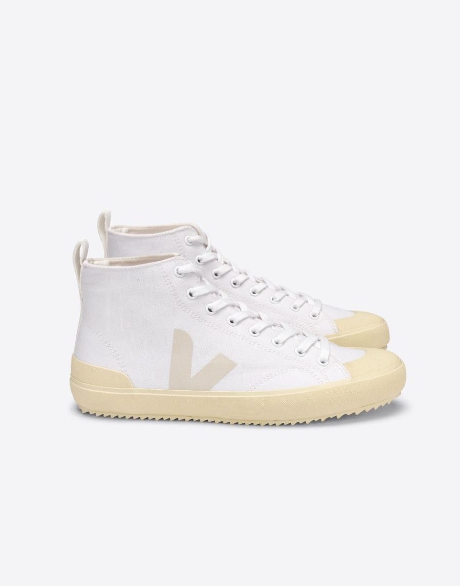 Veja - Nova High-Top Canvas Sneaker, White Butter-Sole