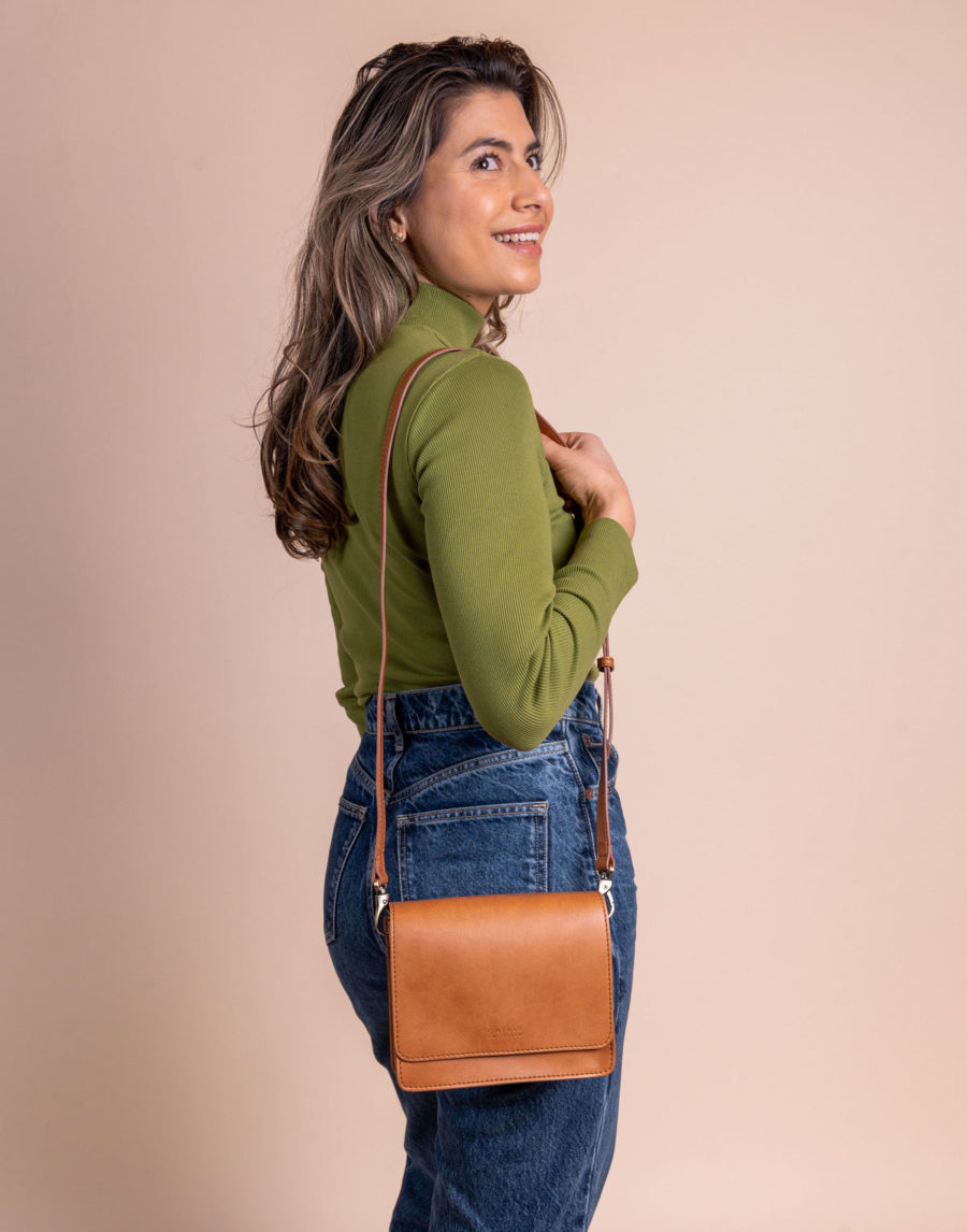 O My Bag - Vegan Audrey Mini Bag, Cognac Apple Leather