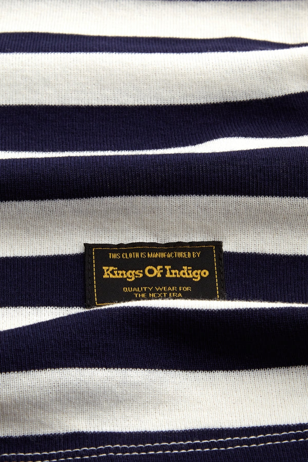 Kings of Indigo - Darius Tee, Stripe Navy