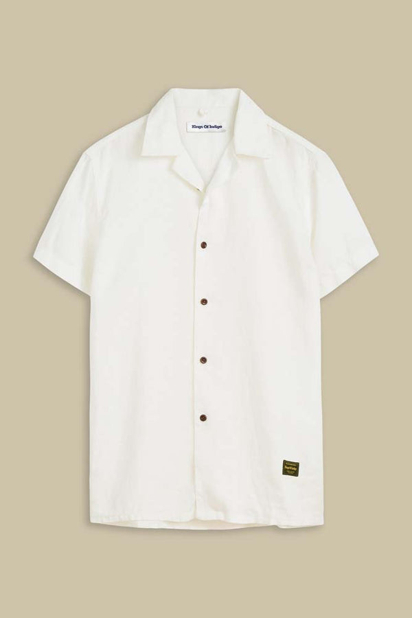 Kings of Indigo - Balder Short Sleeve Linen Shirt, Off White