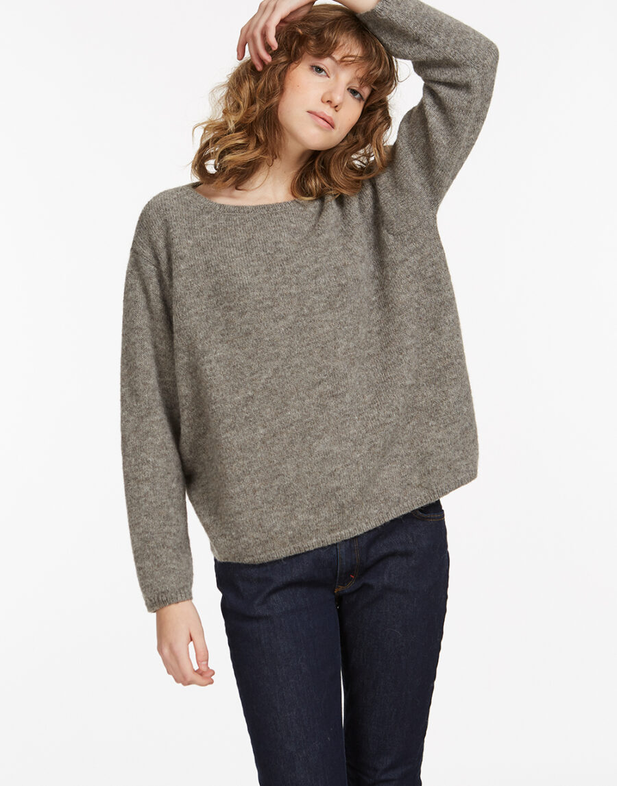 Les Racines du Ciel - Aurore Wide Sweater, Dark Grey
