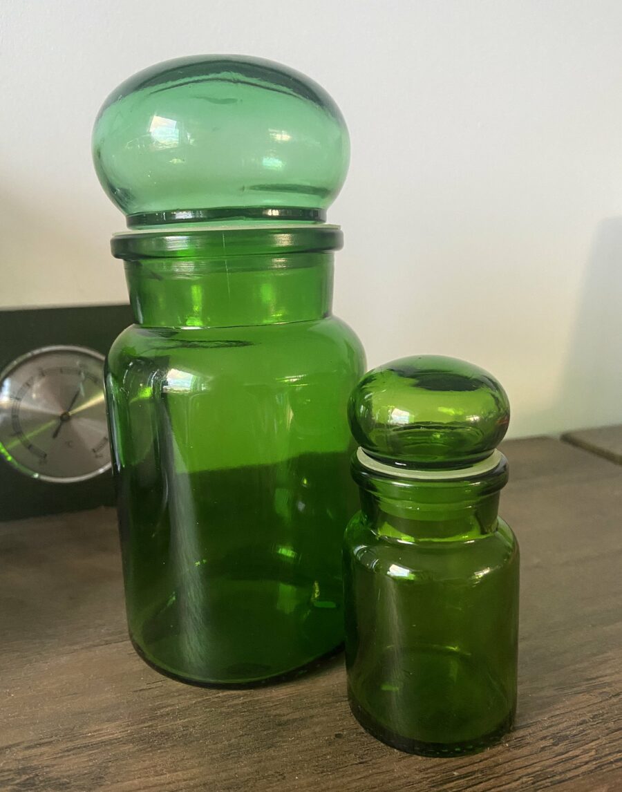 Ecosphere Vintage - Apothecary Jars, Green Glass