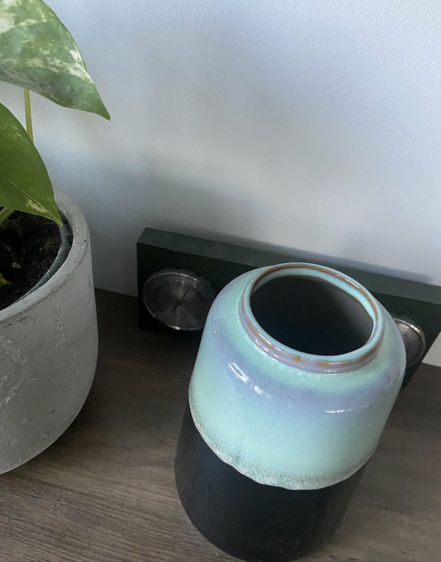 Ecosphere Vintage - Black/Turqouise Vase