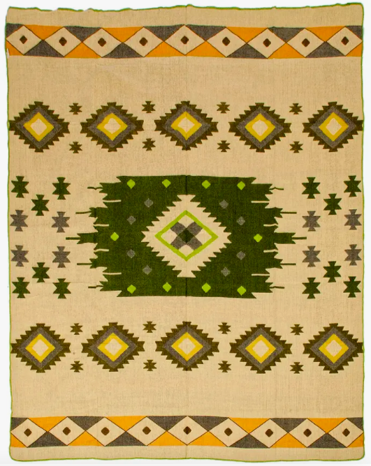 Ecuafina - Alpaca Native Blanket, Quiltoa Green