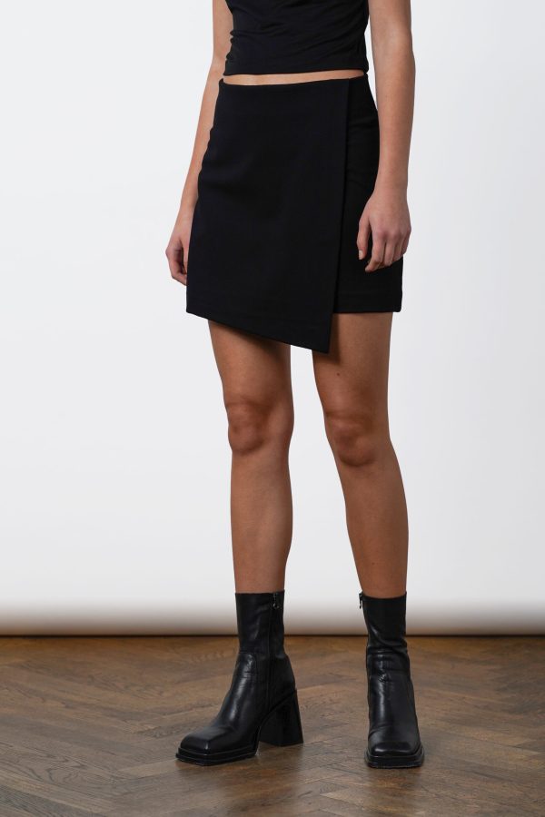 RESIDUS - Mini Wrap Skirt, Black