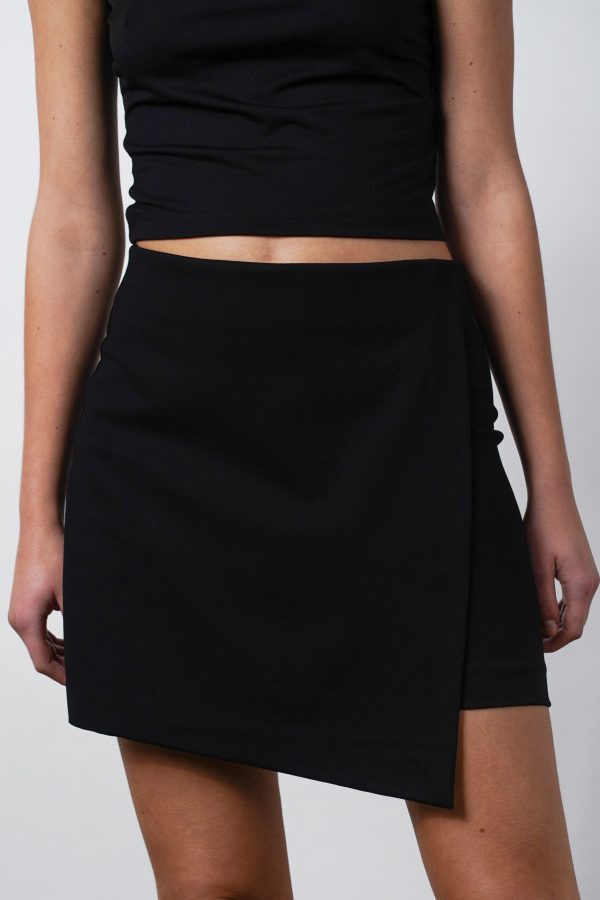 RESIDUS - Mini Wrap Skirt, Black