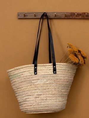 Modern Small World - Long Handle Basket, Black