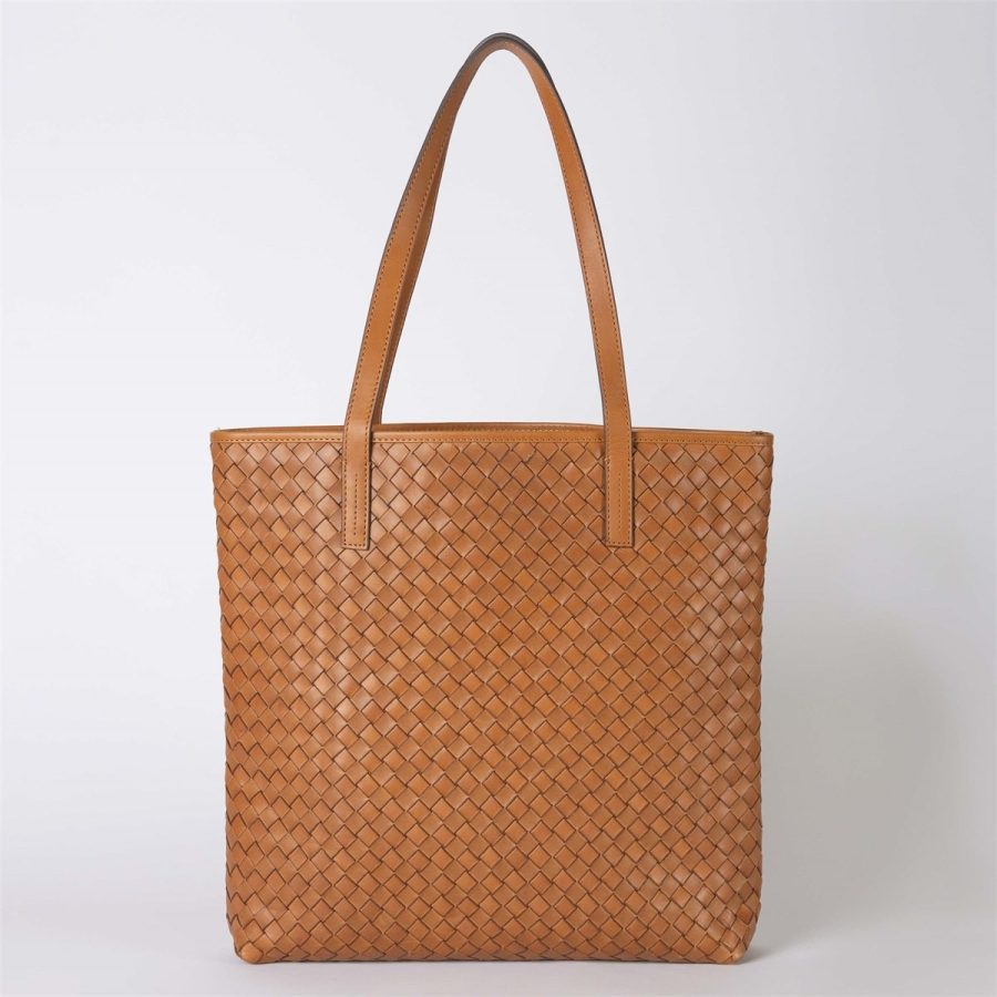 O My Bag - Georgia Bag, Cognac Woven Classic Leather